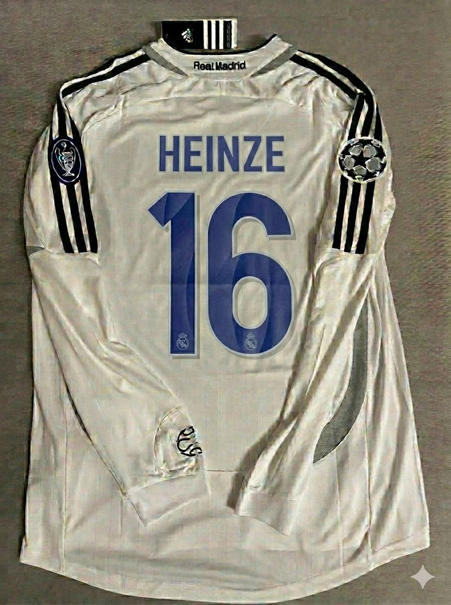 Gabriel Heinze 16- Real Madrid 2006-2007 White Black Jersey Soccer Shirt