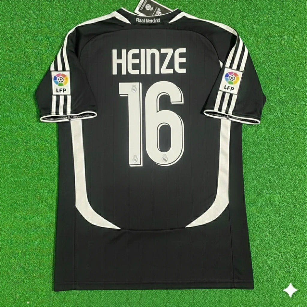 Gabriel Heinze Real Madrid 2006-2007 Black Jersey Soccer Shirt