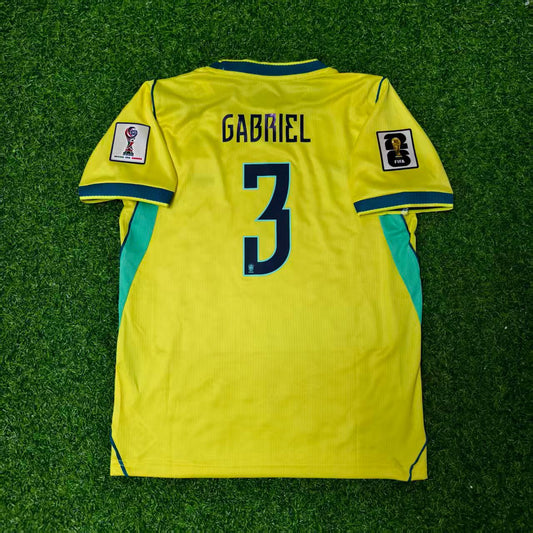 Gabriel Magalhães #3 Brazil 2026 World Cup Yellow Home Football Jersey