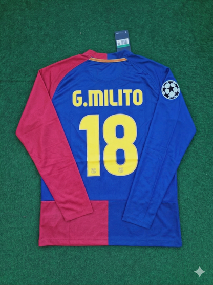 Gabriel Milito Barcelona 2009 Champions League Final Retro Jersey