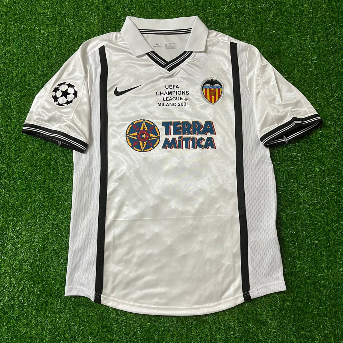 Gaizka Mendieta Valencia 2001 Milano Champions Final Retro Jersey Camiseta Maillot Trikot Soccer Shirt