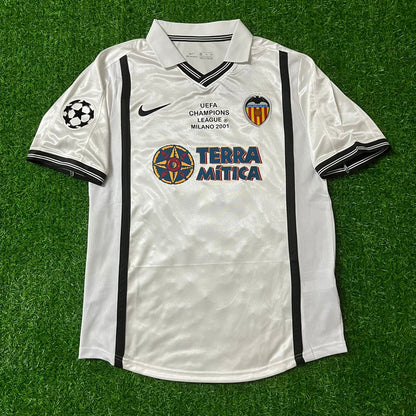 Gaizka Mendieta Valencia 2001 Milano Champions Final Retro Jersey Camiseta Maillot Trikot Soccer Shirt