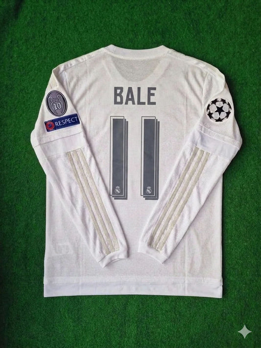 Gareth Bale 11- Real Madrid 2016 Champions League Finale Langarm Trikot Fußball T-Shirt