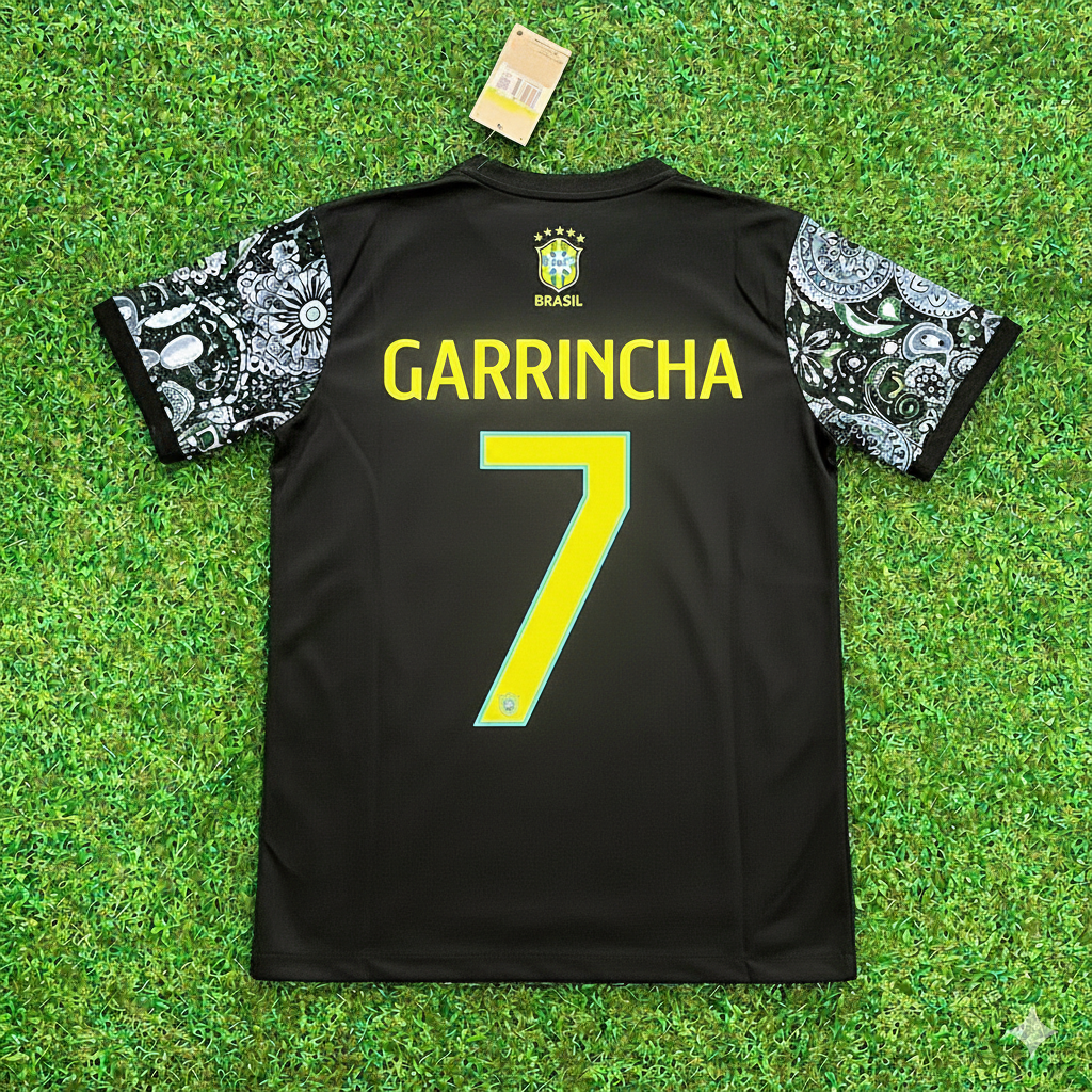 Garrincha Brasilien Kult-Retro-Fußballtrikot Trikot Maglia Fußballshirt