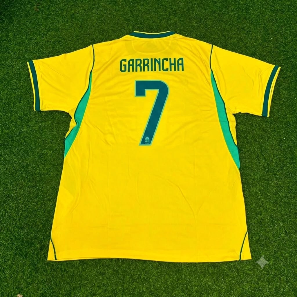 Ensemble maillot de football rétro spécial commémoratif Garrincha Brésil