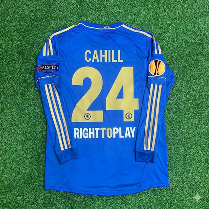 Maillot de football rétro bleu Chelsea 2013 – Finale de l’Europa League à Amsterdam – Gary Cahill 24