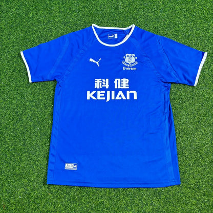 Louis Saha #8 Everton Fc Blue Retro Football Jersey