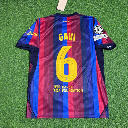 Gavi #6 Barcelone 2027 Nouvelle saison Ligue des Champions Patch Maillot Domicile Trikot Maillot de Foot