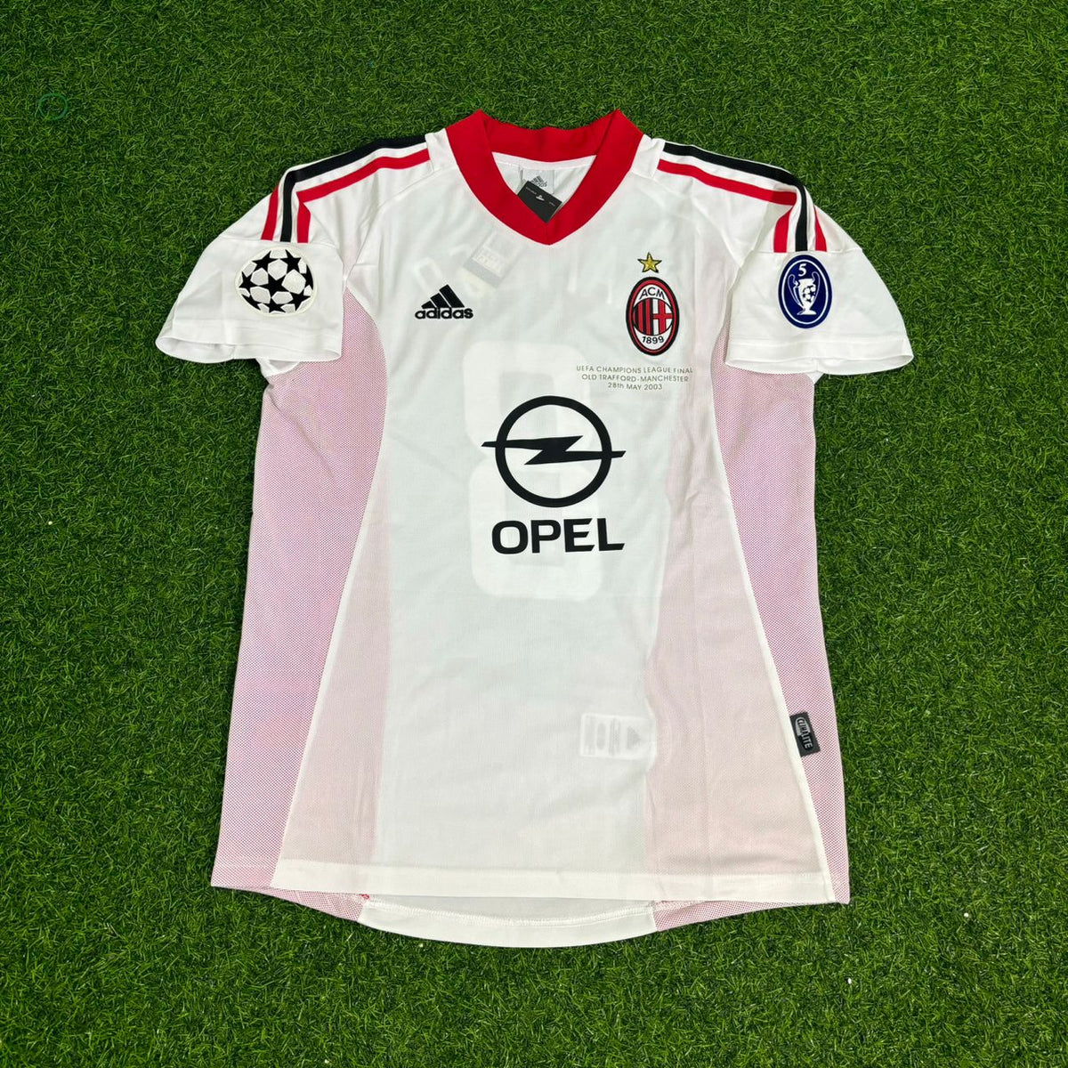 AC Milan 2003 Champions League Final Old Trafford White Retro Jersey – Gennaro Gattuso