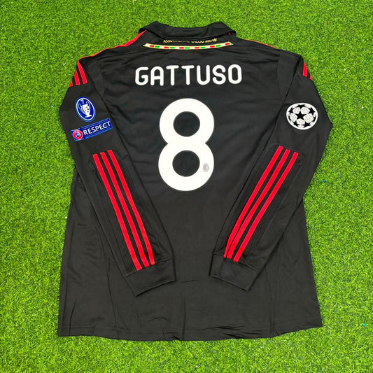Gennaro Gattuso AC Mailand 2011/12 rot-schwarzes Retro-Fußballtrikot-Set