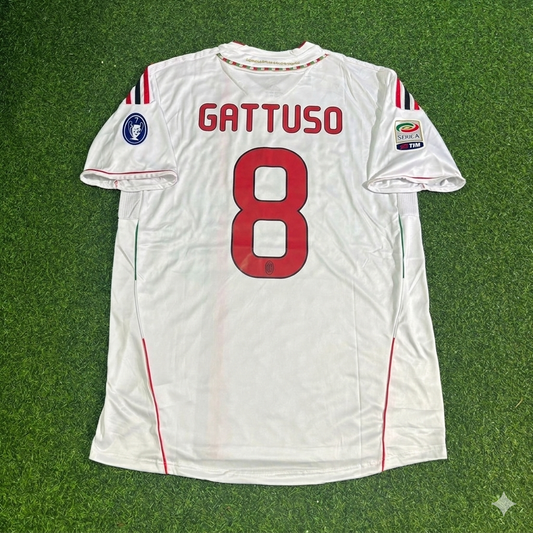 AC Milan 2011/12 White Away Retro Football Jersey – Gennaro Gattuso 8