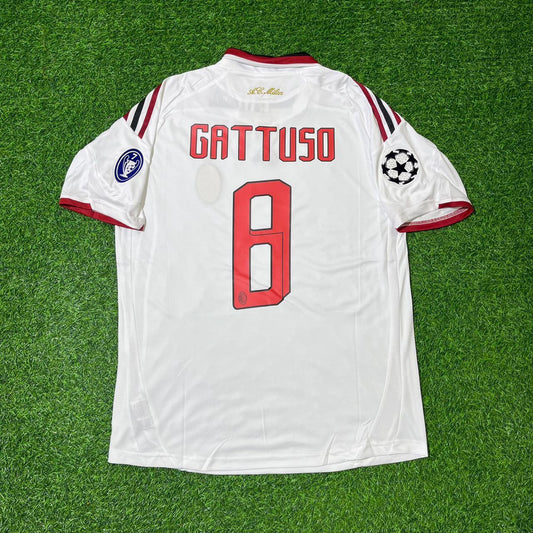 Gennaro Gattuso Milan Saison 2009 2010 Weiß Retro Trikot