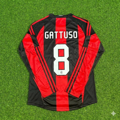 AC Milan 2010/11 Home Long Sleeve Retro Football Jersey – Gennaro Gattuso