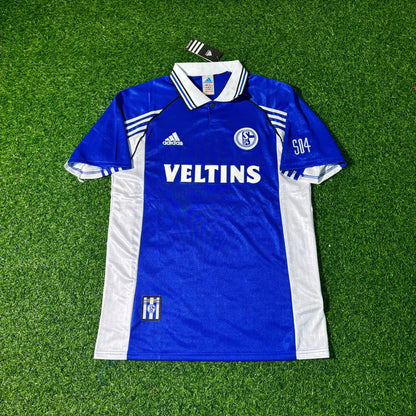 Marc Wilmots FC Schalke 04 1999/2000 Blaues Heimtrikot Retro Fußballtrikot