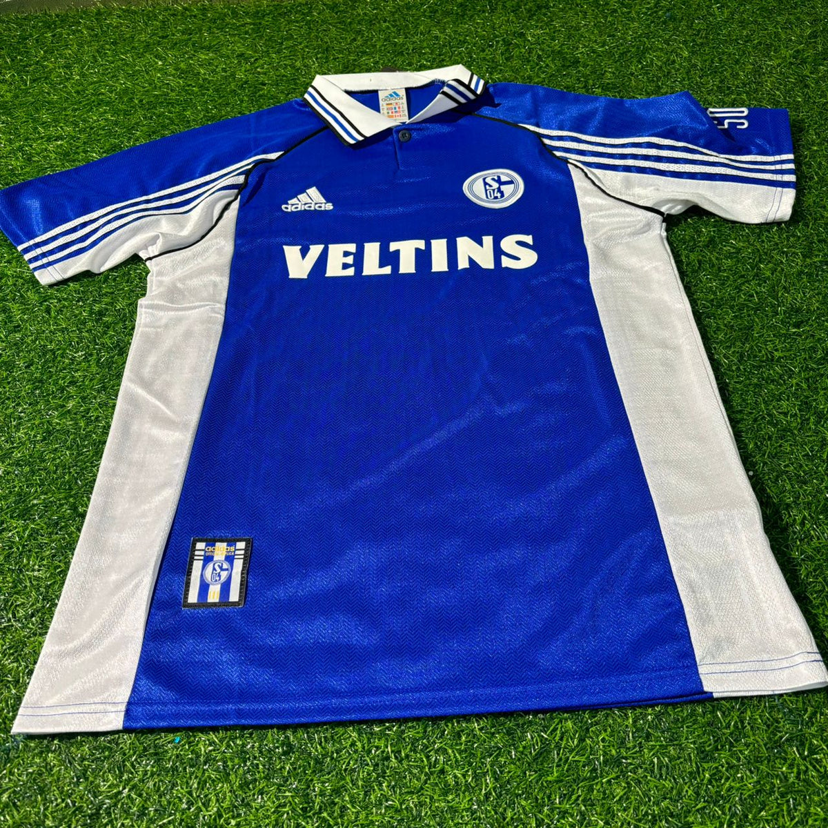 Emile Mpenza FC Schalke 04 1999/2000 Blaues Heimtrikot Retro Fußballtrikot