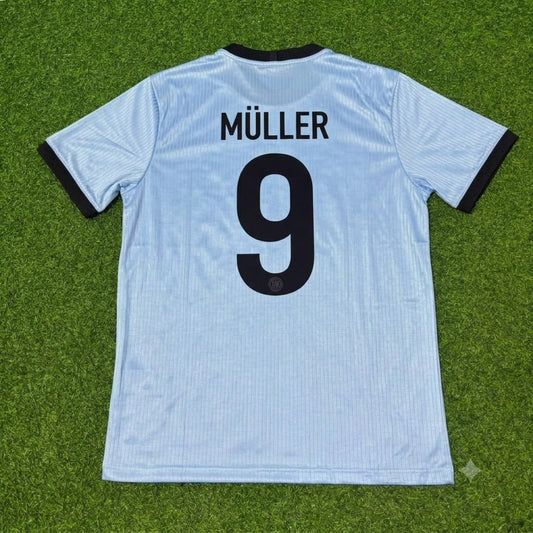 Gerd Müller Germany 125th Year Special Clear Blue Retro Football Jersey