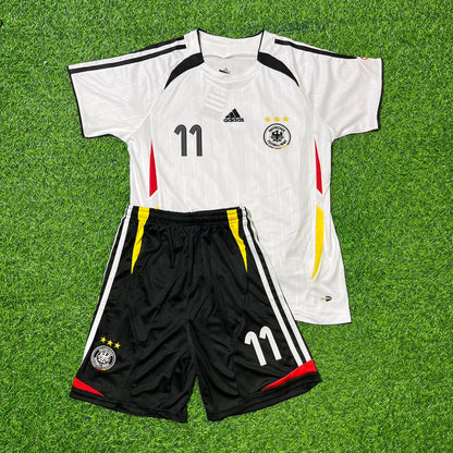 Deutschland Kinder weißes spezielles Retro-Fußballtrikot – Karl-Heinz Rummenigge