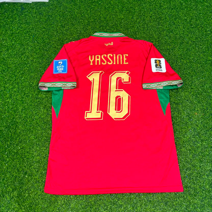 Maillot de football domicile rouge Gessime Yassine Maroc Coupe du Monde 2026