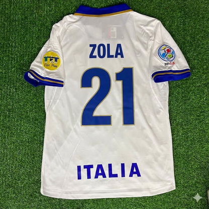 Gianfranco Zola # 21 Italien EURO 1996 Weißes Retro-Trikot