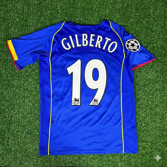 Gilberto Silva Arsenal 2004-05 Blaues Retro-Trikot