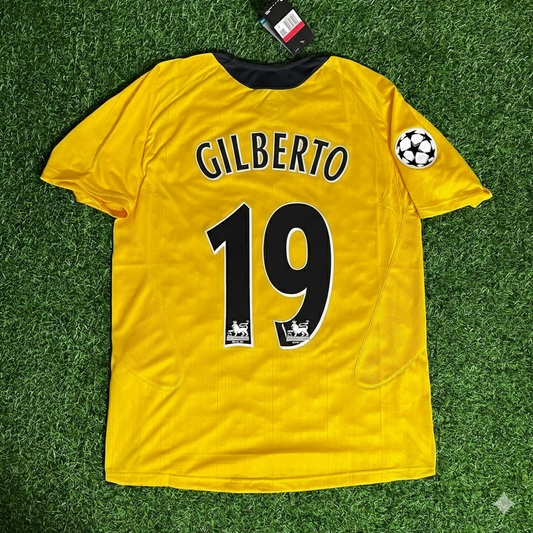 Gilberto Silva 19 - Arsenal 2005/06 Gelbes Retro-Trikot