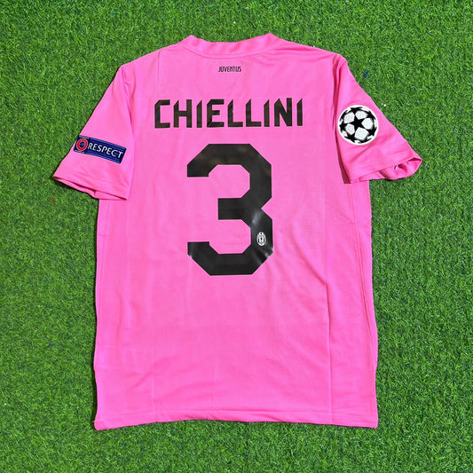 Camiseta de fútbol retro rosa de Giorgio Chiellini de la Juventus, temporada 2012-2013