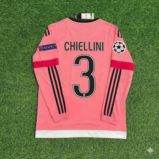 Juventus 2015/16 Pinkes Retro-Trikot – Giorgio Chiellini