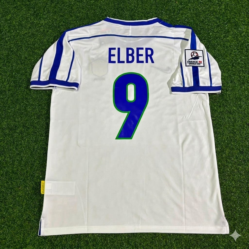 Giovane Élber #9 Brazil 1998 World Cup Retro Football Jersey