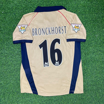 Giovanni van Bronckhorst Arsenal 2001-2002 Auswärts Goldenes Retro Fußballtrikot