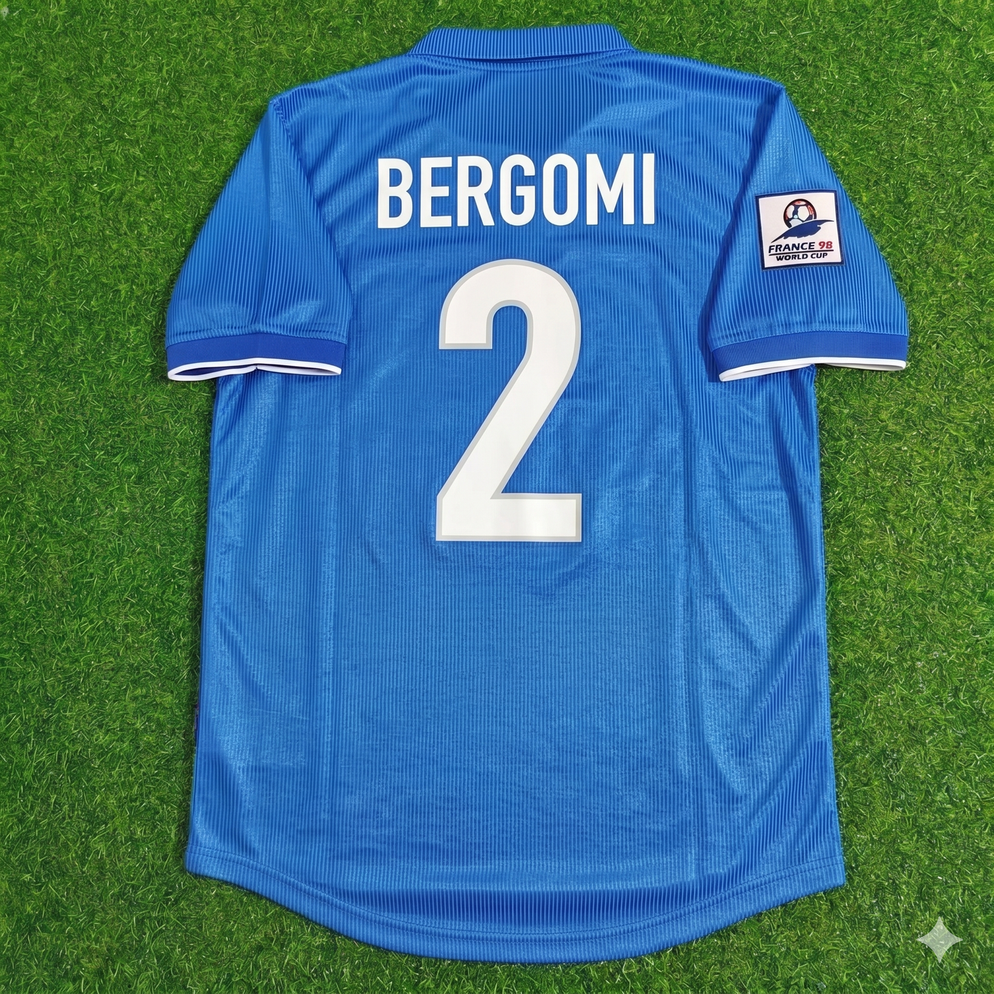 Giuseppe Bergomi Italy 1998 World Cup Home Blue Retro Football Jersey