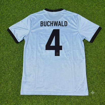 Guido Buchwald Germany 125th Year Special Clear Blue Retro Football Jersey