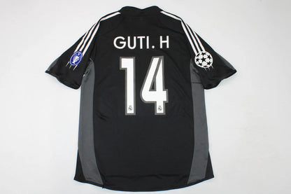 Guti Hernandez #14 Real Madrid 2004-2005 Away Black Retro Jersey