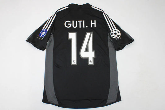 Guti Hernandez #14 Real Madrid 2004-2005 Auswärtstrikot Schwarz Retro