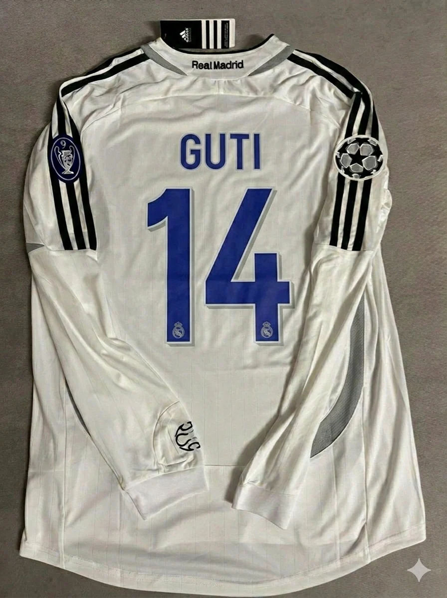 Guti Hernández 14- Real Madrid 2006-2007 White Black Jersey Soccer Shirt