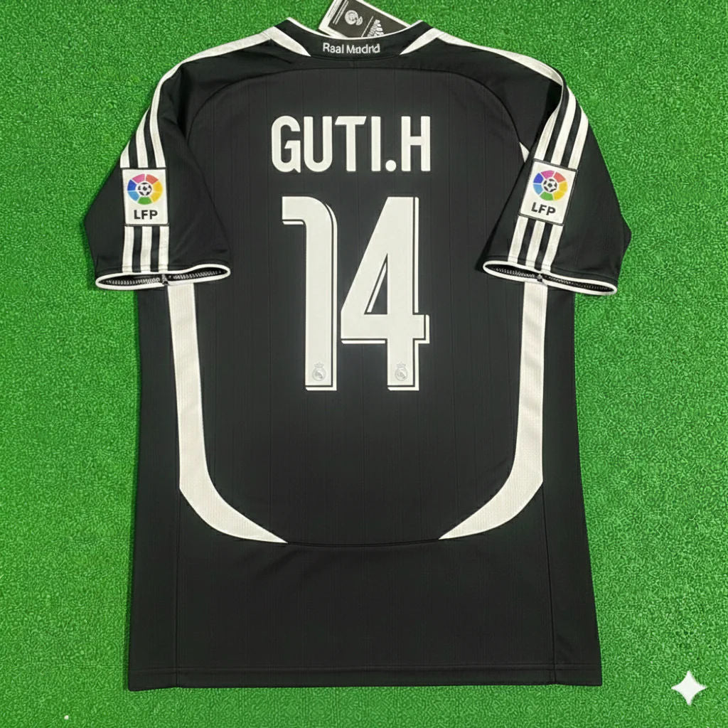Guti Hernandez Real Madrid 2006-2007 Black Jersey Soccer Shirt