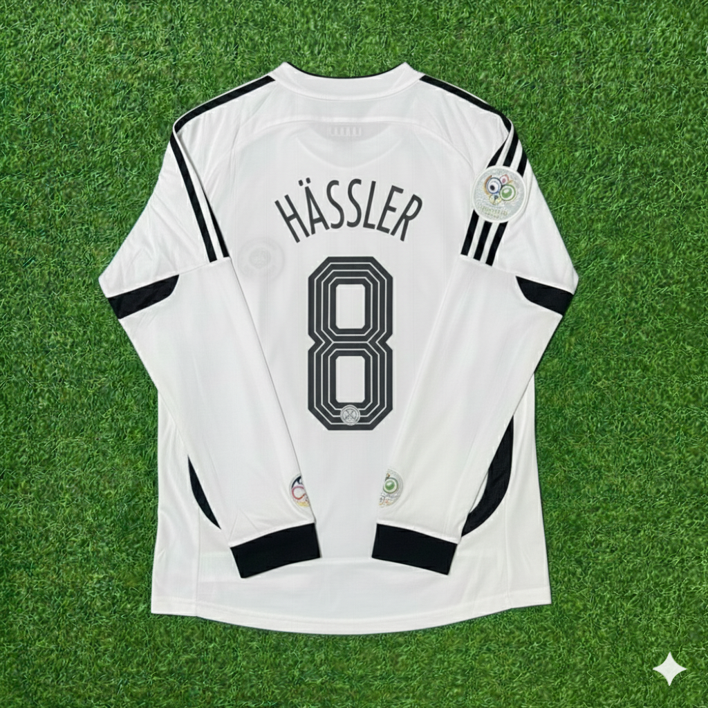 Thomas Hässler Germany World Cup Long Sleeve White Retro Football Jersey