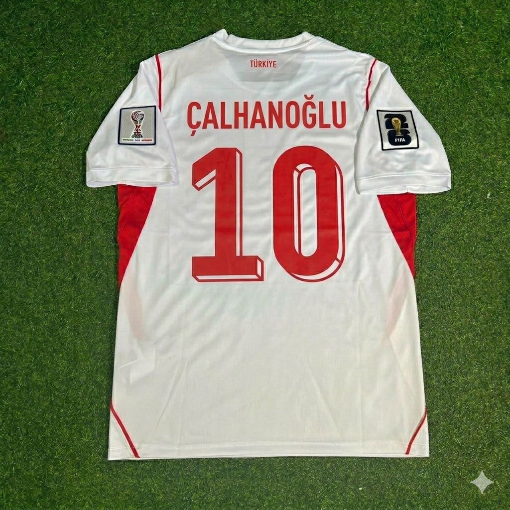 Hakan Çalhanoğlu #10 Türkei Türkei- WM 2026 -Auswärts Weiß - Trikot Trikot - Maillot Maglia