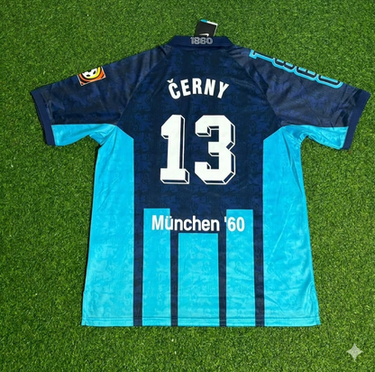 Camiseta de fútbol retro azul de local del TSV 1860 Múnich de Harald Cerny