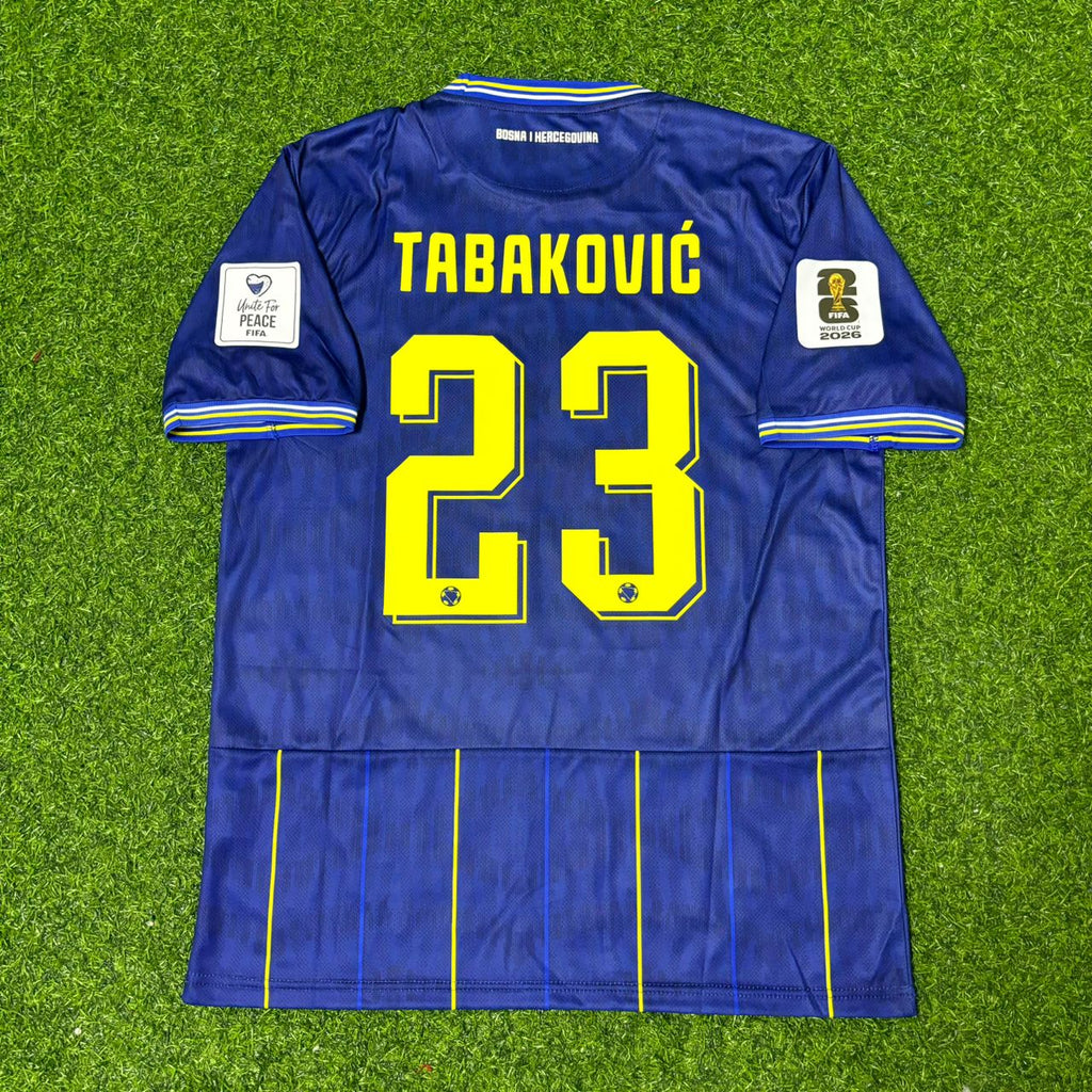 Haris Tabaković Bosnia and Herzegovina 2026 World Cup Dark Blue Football Jersey