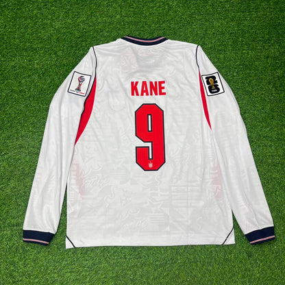 Harry Kane #9 England 2026 World Cup Home White Long Sleeve Jersey