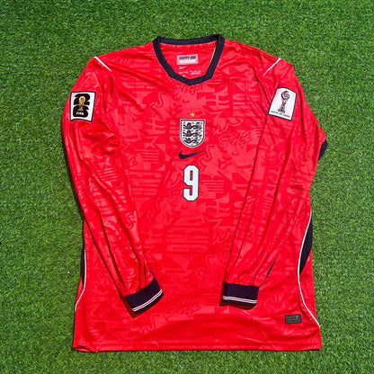 Harry Kane England 2026 WM Auswärtstrikot Rot Langarm