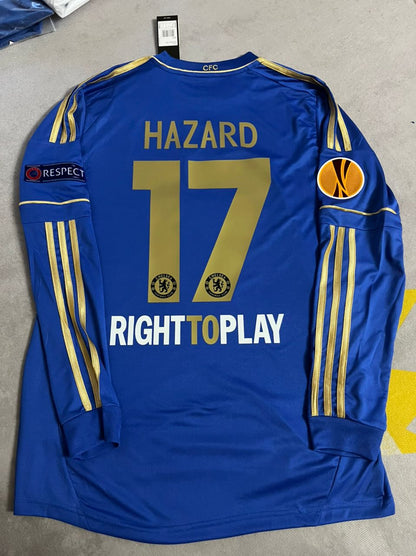Eden Hazard Chelsea 2013 Europa League Finale Amsterdam Blaues Retro-Fußballtrikot