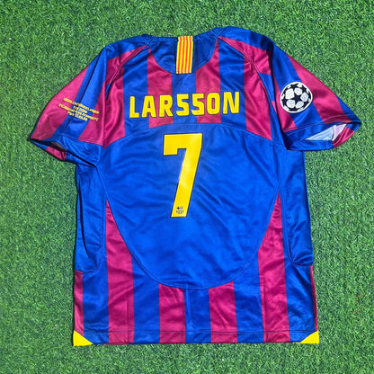 Sebastian Larsson Barcelona 2006 Final Retro Short Sleeve Football Jersey