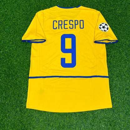 Hernan Crespo Inter Mailand 2002-2003 Gelbes Retro Fußballtrikot