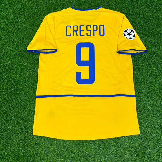 Hernan Crespo Inter Mailand 2002-2003 Gelbes Retro Fußballtrikot