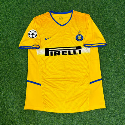 Hernan Crespo Inter Mailand 2002-2003 Gelbes Retro Fußballtrikot
