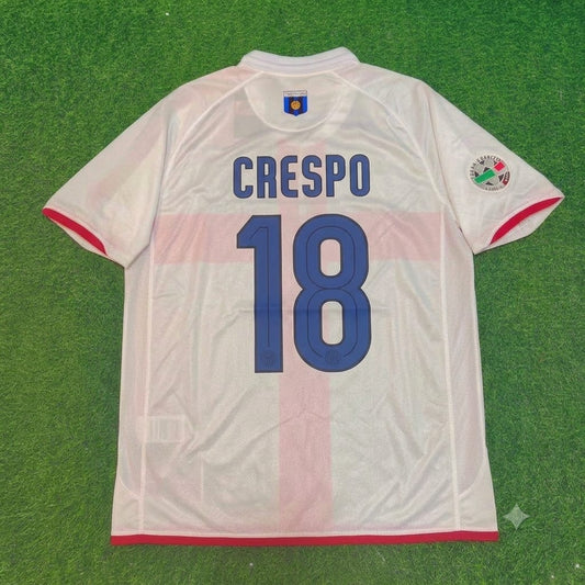 Hernan Crespo #18 Inter 2007- 2008 Saison Auswärts Weiß Rot Retro Trikot Maillot Maglia Fußballtrikot
