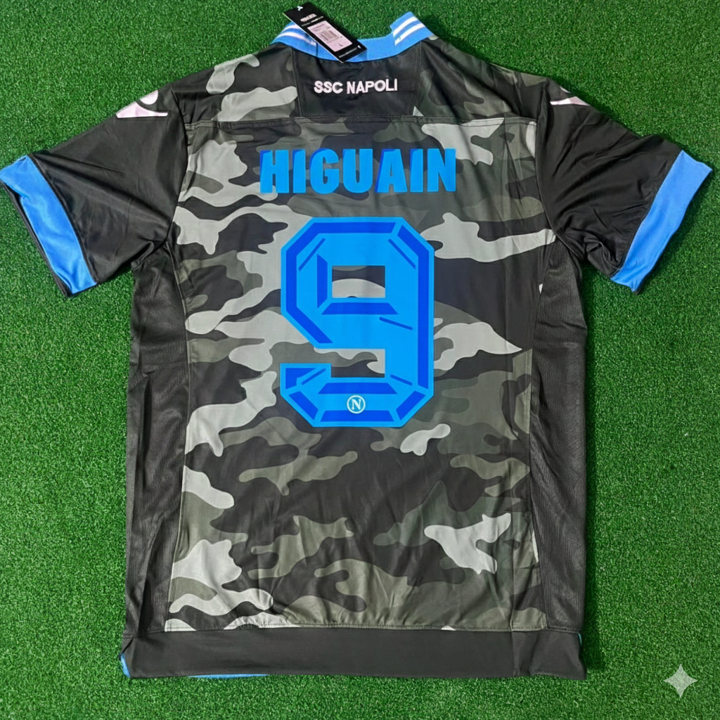 Gonzalo Higuain 9 – Napoli 2013-14 Retro Kit Jersey Trikot Maillot Soccer Shirt