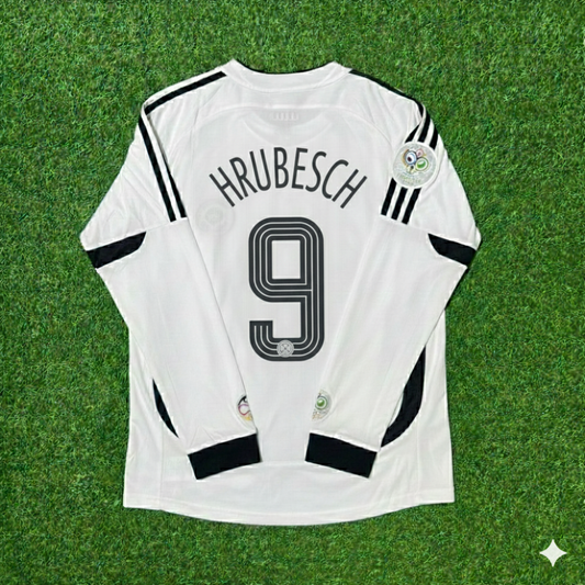 Horst Hrubesch Deutschland WM Langarm Weiß Retro Trikot
