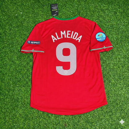 Hugo Almeida Portugal Euro 2012 Rotes Retro-Fußballtrikot-Set